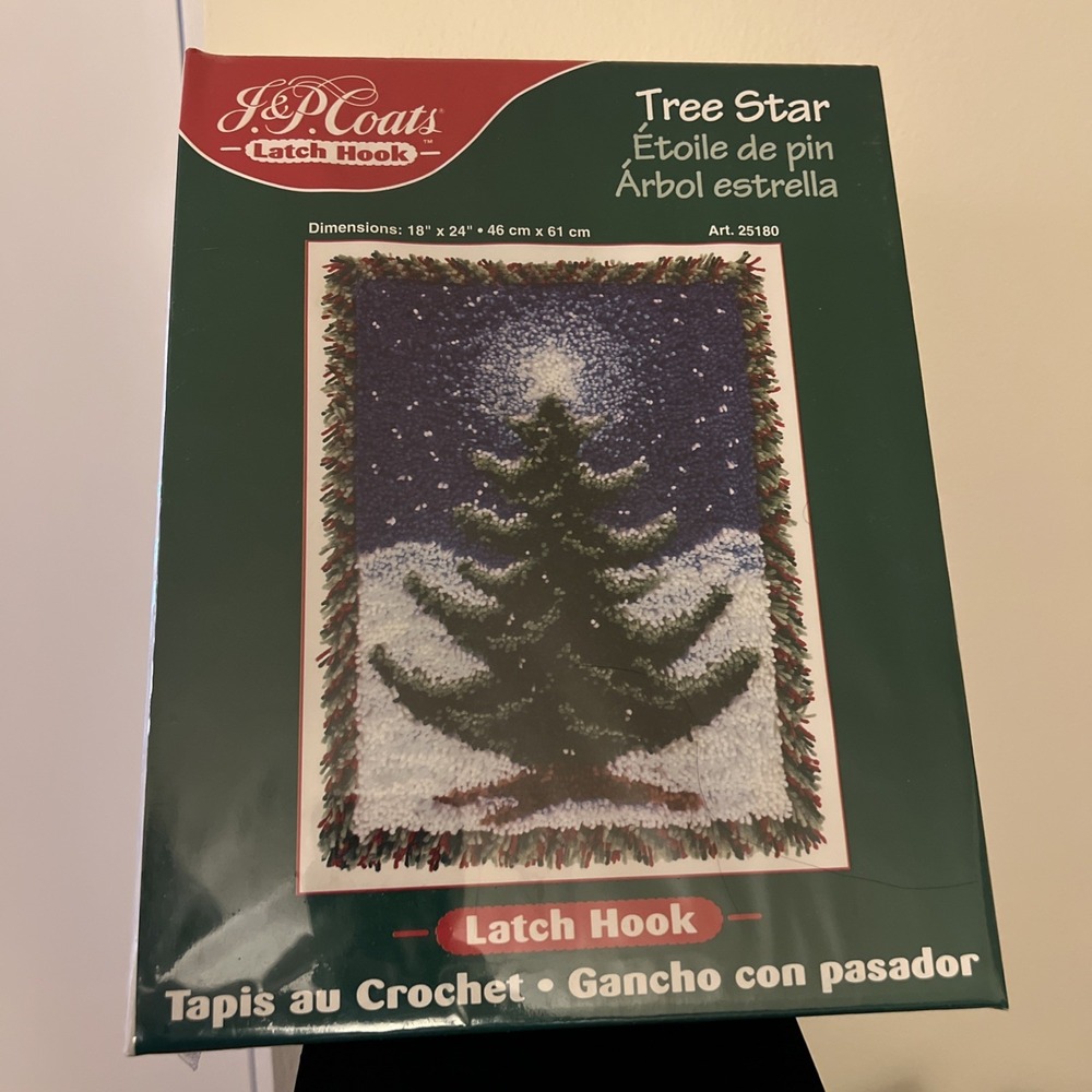 Tree Star J&P Coats Latch Hook Rug Kit 18 X 24" Christmas Holiday Made In USA